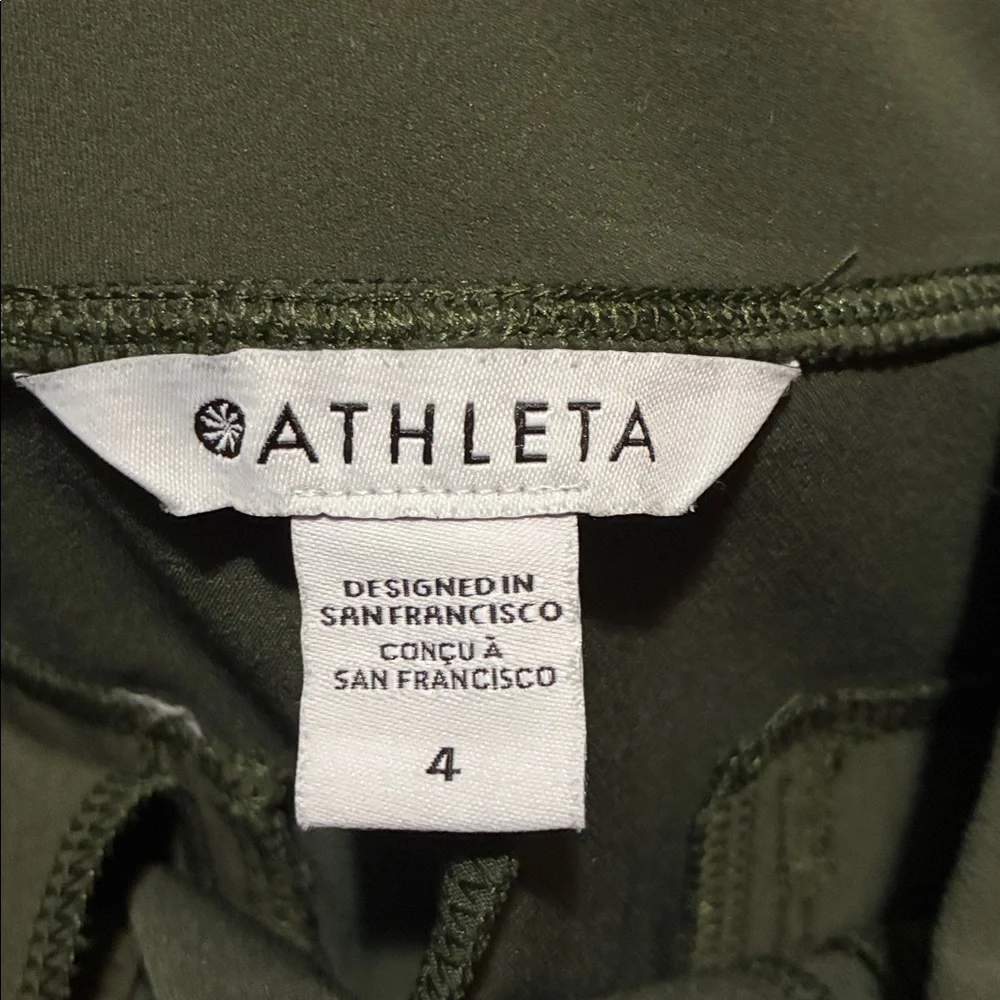 Athleta Endless High Rise Pant Army green Slim straight leg Pull on Womens 4 - Picture 9 of 11